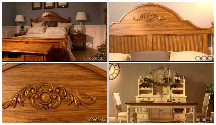 欧式古典家具卧室卧房家私床头柜视频素材