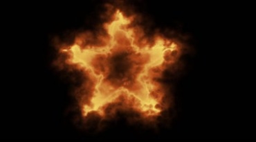 五角星火焰燃烧透明通道免抠像后期特效视频素材