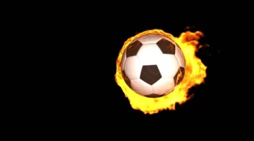 燃烧的火焰足球迎面飞来后期特效视频素材