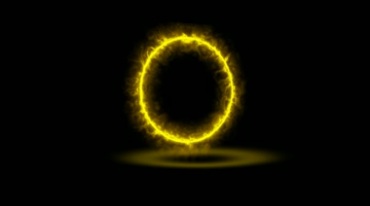 黄色魔幻圆圈传送门穿越镜子透明通道后期特效视频素材