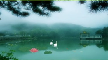 桂林山水水墨风奇山凉亭园林视频素材