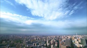城市车流交通高楼大厦天空实拍视频素材