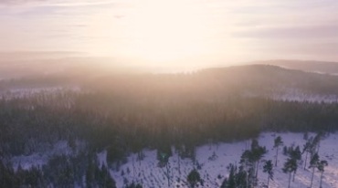 大气雪山森林航拍视频素材