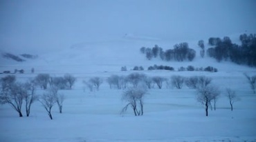 东北冬季雪乡小镇炊烟袅袅视频素材