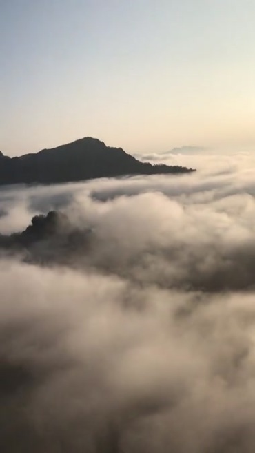 山峰山顶云雾萦绕云海实拍手机竖屏视频素材