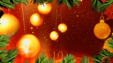 圣诞球金色果子圣诞快乐炫光粒子背景视频素材