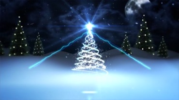 圣诞节雪地炫光粒子圣诞树开场视频素材