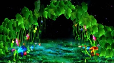 森林童话绿叶门动态背景视频素材