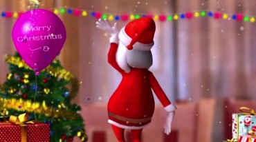 圣诞老人跳舞欢迎圣诞卡通视频素材