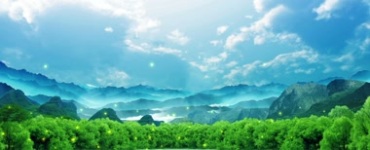 森林山峦蓝天白云远景美丽风光视频素材