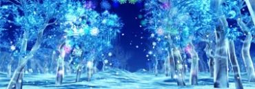唯美雪花水晶树林结冰湖面冬景视频素材
