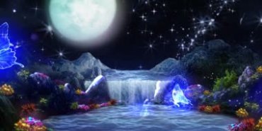 梦幻童话世外仙境水流蝴蝶Led背景视频素材