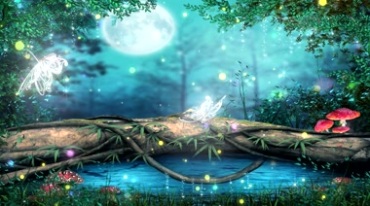 童话森林精灵粒子水晶蝴蝶背景视频素材
