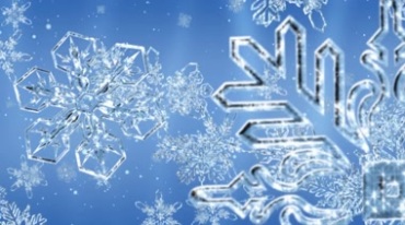 圣诞透明水晶雪花雪片冰碴视频素材