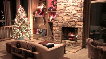 圣诞节房间布置圣诞树彩灯Led视频素材