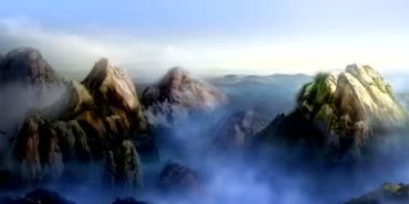 云端山峰山顶高山石头山背景视频素材