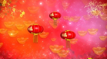 新年红灯笼喜庆祝福Led背景视频素材