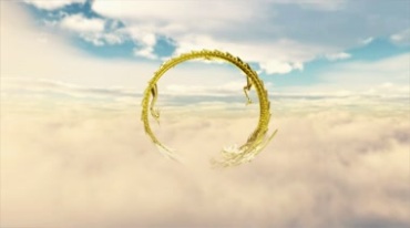 金龙在云层间穿梭翻腾盘旋高清视频素材