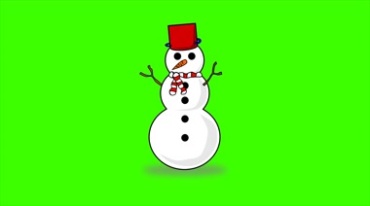 圣诞雪人绿屏抠像后期特效视频素材