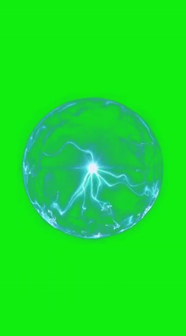 能量球闪电球电弧电流法术绿屏抠像特效视频素材