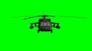 黑鹰武装直升机旋翼旋转绿幕后期特效视频素材