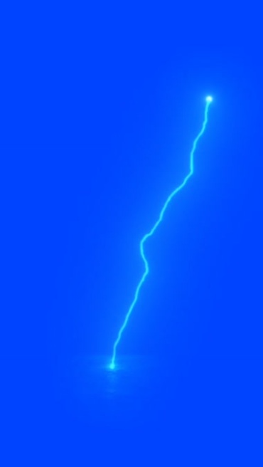 闪电击中地面电流电光蓝屏抠像后期特效视频素材