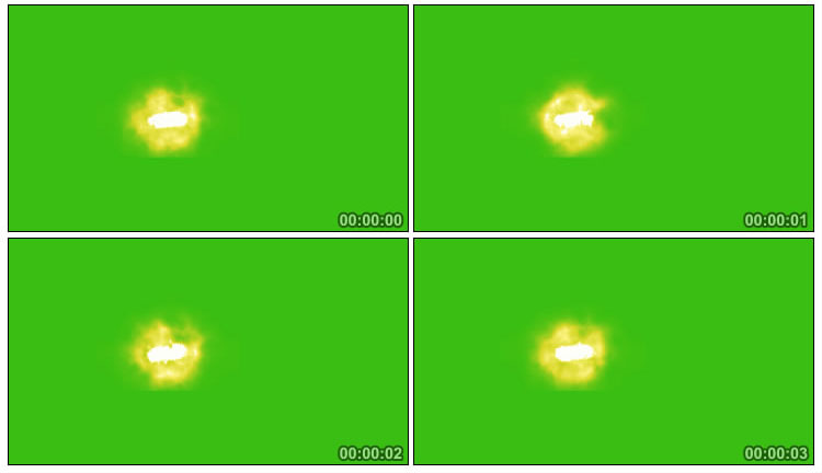 黄色火焰团燃烧法术影视效果绿屏抠像后期特效视频素材