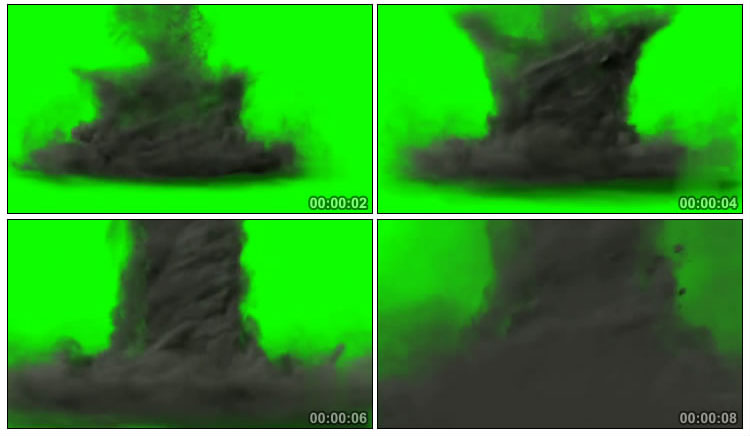 黑雾旋转龙卷风绿屏抠像后期特效视频素材