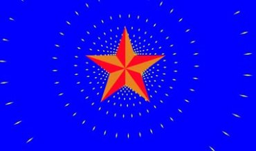 红五角星闪闪放光芒纯色背景抠像后期特效视频素材