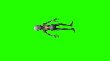 外星人外星生物ET绿屏抠像后期特效视频素材