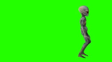 外星人外星生物ET绿屏抠像后期特效视频素材