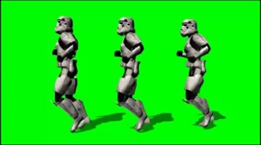 外星人星球战士队列奔跑绿屏抠像特效视频素材