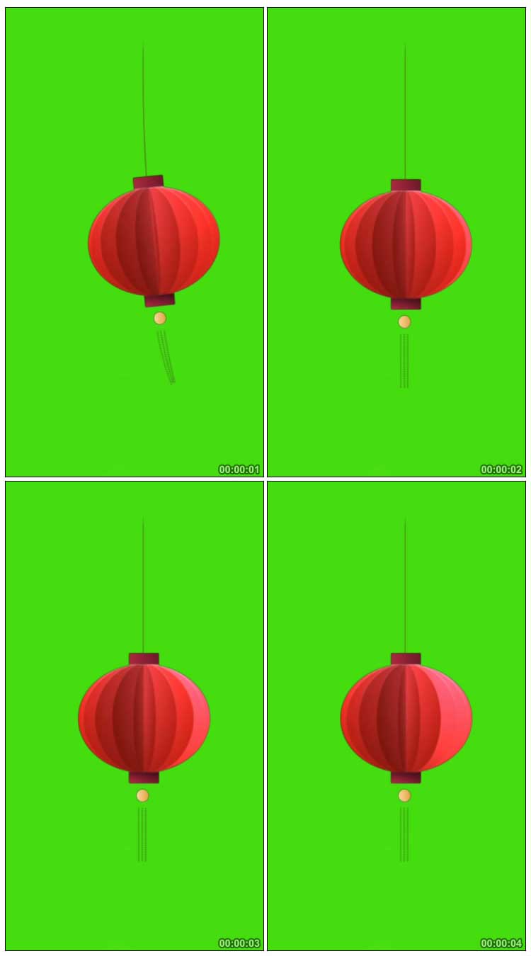 红灯笼绿屏抠像后期特效视频素材