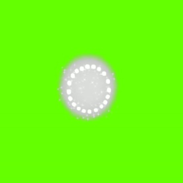 白色圆圈光点发光绿幕抠像特效视频素材
