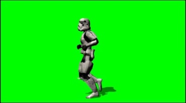 单兵铠甲战士奔跑绿屏抠像后期特效视频素材
