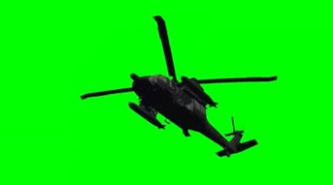 军用武装直升飞机旋翼转动仰拍带飞行音效视频素材