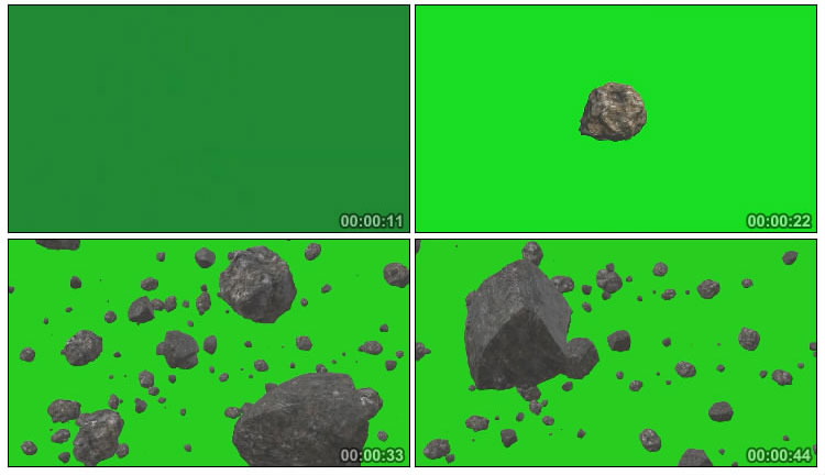 闪电天外陨石飞石群飞落绿屏抠像影视后期特效视频素材