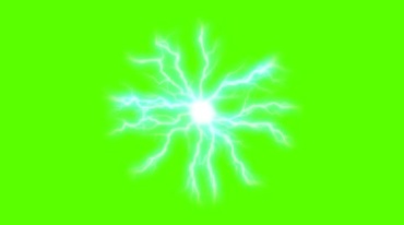 闪电球电光火石能量球电流四射绿屏后期抠像视频素材