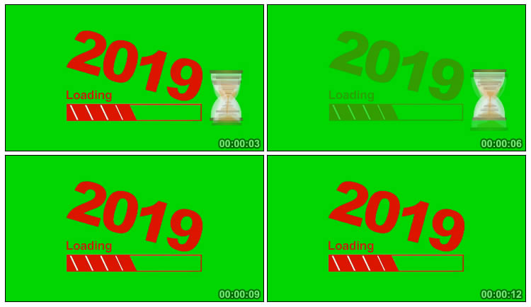 2019进度条沙漏绿屏抠像后期特效视频素材