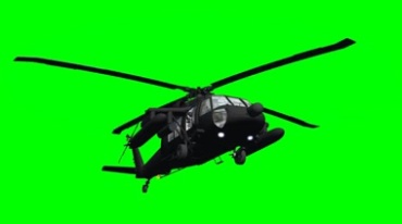 武装直升机叶片转动绿屏抠像后期特效视频素材