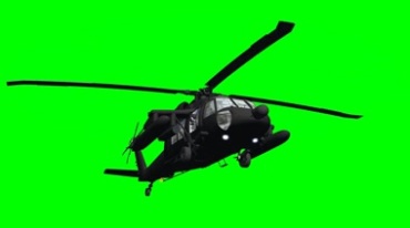 武装直升机叶片转动绿屏抠像后期特效视频素材