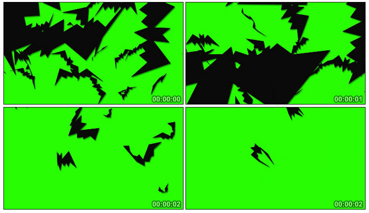 黑蝙蝠群狂飞绿屏抠像后期特效视频素材