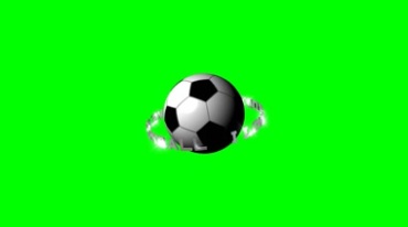 足球旋转宣传Logo标志绿屏抠像后期特效视频素材
