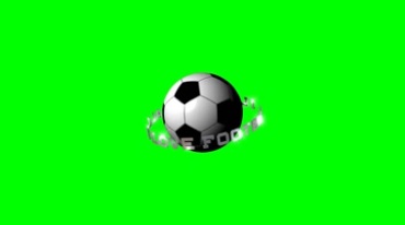 足球旋转宣传Logo标志绿屏抠像后期特效视频素材