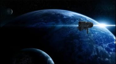 太空飞船宇宙战舰航行绿幕抠像后期特效视频素材