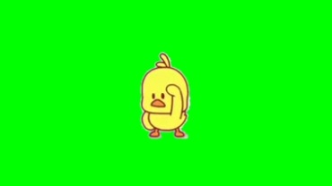 小黄鸭舞蹈跳舞绿幕抠像后期特效视频素材