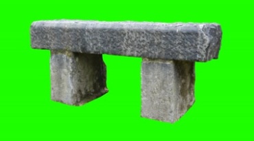 石凳石头凳子石墩绿屏抠像后期特效视频素材