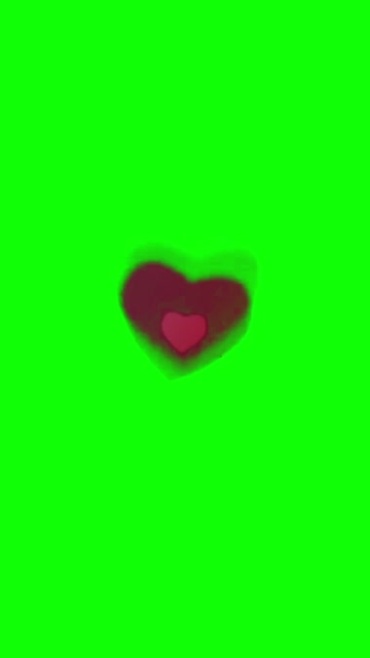 红心闪烁泛红心绿幕特效视频素材