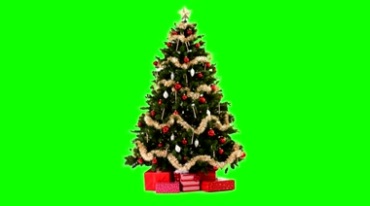 圣诞树装扮绿屏抠像后期特效视频素材