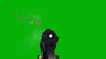 枪械射击弹孔绿屏抠像后期特效视频素材
